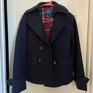 Navy Blue American eagle pea/trench coat